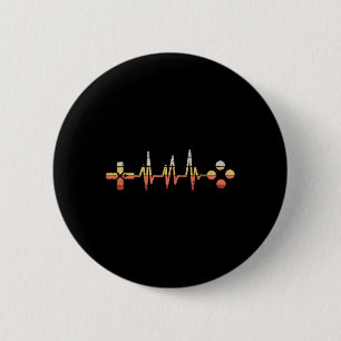 Gamer Heartbeat For Video Game Lovers Gaming 6 Cm Round Badge