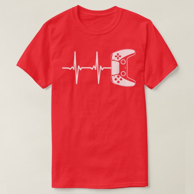 Gamer Heartbeat For Video Game Players  T-Shirt (Design Front)