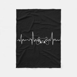 Gamer Heartbeat Funny Video Game Gift Boys Men Gam Fleece Blanket