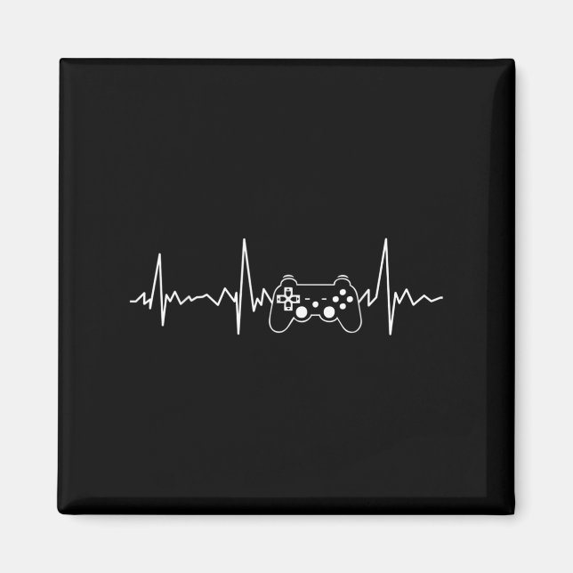 Gamer Heartbeat Funny Video Game Gift Boys Men Gam Magnet (Front)