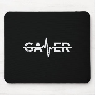 Gamer Heartbeat Funny Video Gaming Men Boys Kids T Mouse Pad