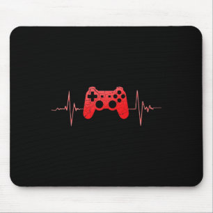 Gamer Heartbeat Pulse Video Game Controller Gaming Mouse Pad