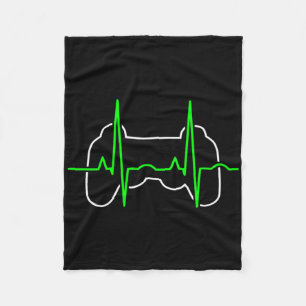 Gamer Heartbeat Pulse Video Game Lover Funny Cool Fleece Blanket