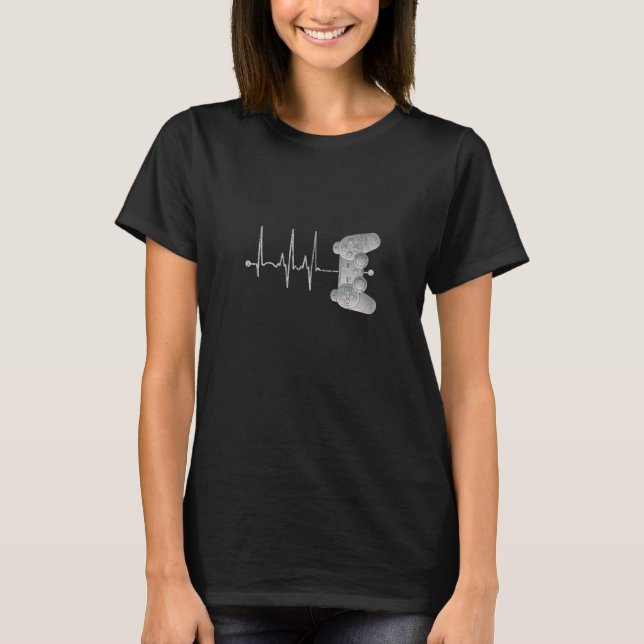 Gamer Heartbeat - Teenage Boys Girls Ideas - Gamin T-Shirt (Front)