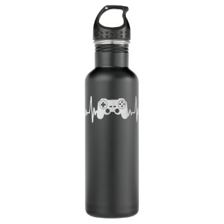 Gamer Heartbeat Video Game Controller Gaming Vinta 710 Ml Water Bottle