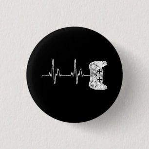Gamer Heartbeat Video Game Lover  3 Cm Round Badge