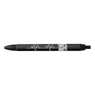 Gamer Heartbeat Video Game Lover Black Ink Pen