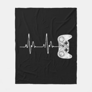 Gamer Heartbeat Video Game Lover Fleece Blanket