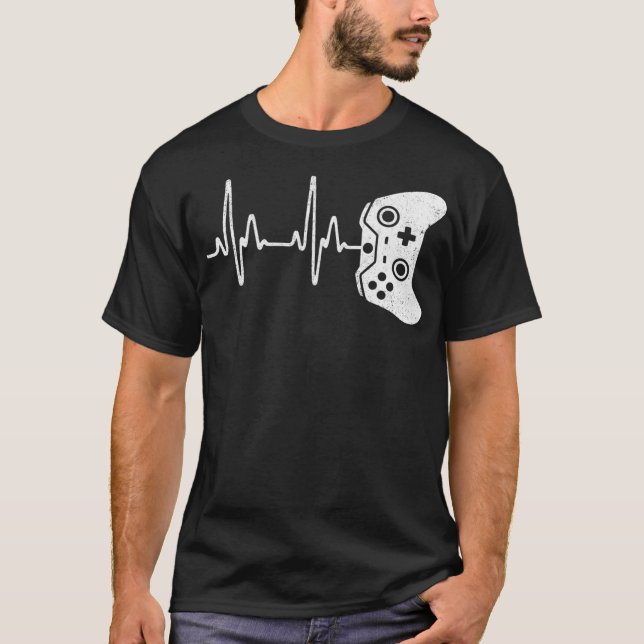 Gamer Heartbeat  Video Game Lover Gift  _2  T-Shirt (Front)