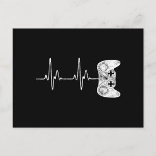 Gamer Heartbeat Video Game Lover  Holiday Postcard