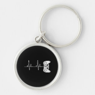 Gamer Heartbeat Video Game Lover  Key Ring