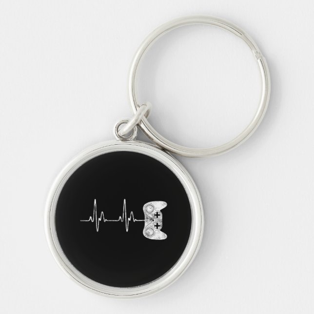 Gamer Heartbeat Video Game Lover  Key Ring (Front)