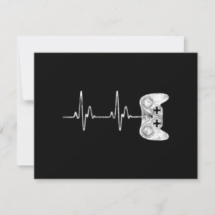 Gamer Heartbeat Video Game Lover Thank You Card