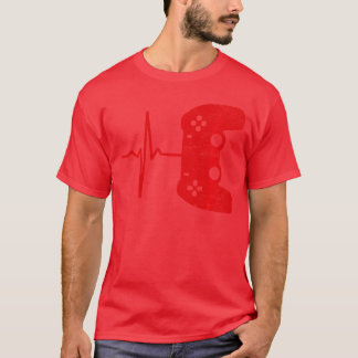 Gamer Heartbeat Video Games Gaming Boys Girlseens  T-Shirt