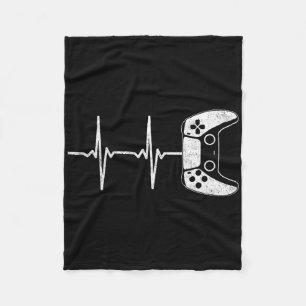 Gamer Heartbeat Video Games Gaming Boys Teens Men Fleece Blanket