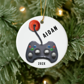 Gamer Holiday Gift Ceramic Ornament