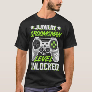 Gamer Junior Groomsman Level Unlocked Video Gaming T-Shirt