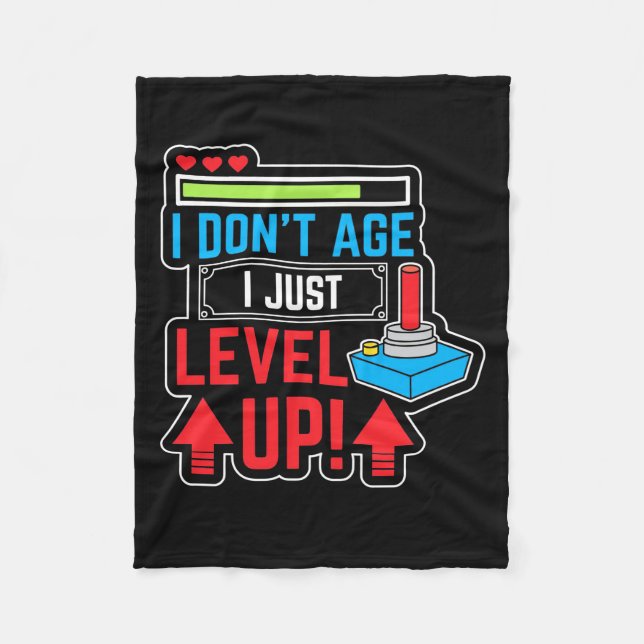Gamer Just Level Up Fleece Blanket (Front)