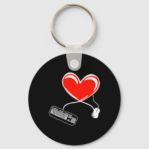 Gamer Keyboard And Mouse Video Game Heart Gaming L Key Ring