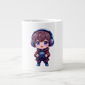 Gamer Kid Mug with Headphones and PlayStation Cont