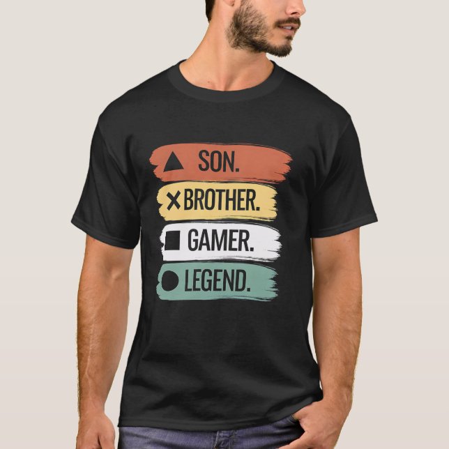 Gamer Legend Son Brother Video Game Controller Gam T-Shirt (Front)