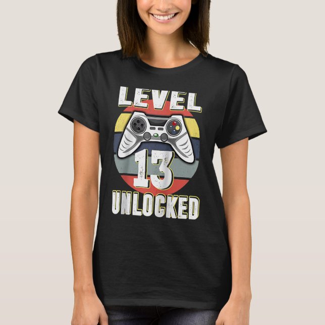 Gamer Level 13 Unlocked Video Game 13rd Birthday B T-Shirt (Front)