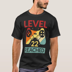 Gamer Level 22 Reached  22nd Birthday T-Shirt