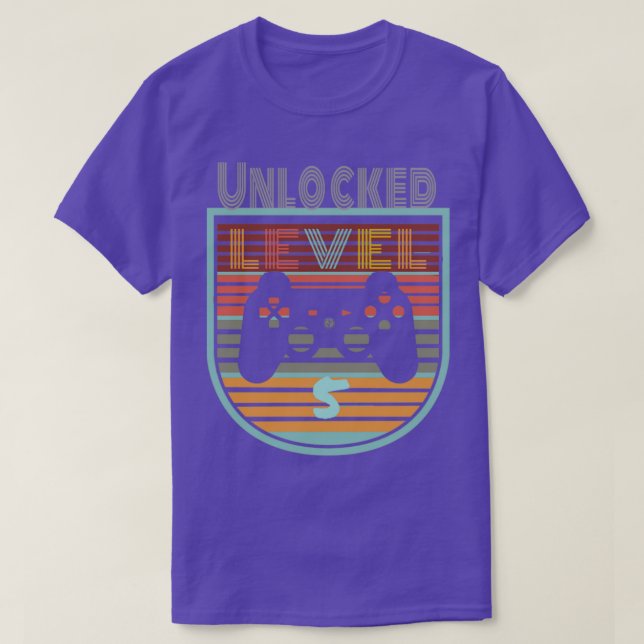 Gamer Level 5 Unlocked Kids Shirt 5th Birthday Vid (Design Front)