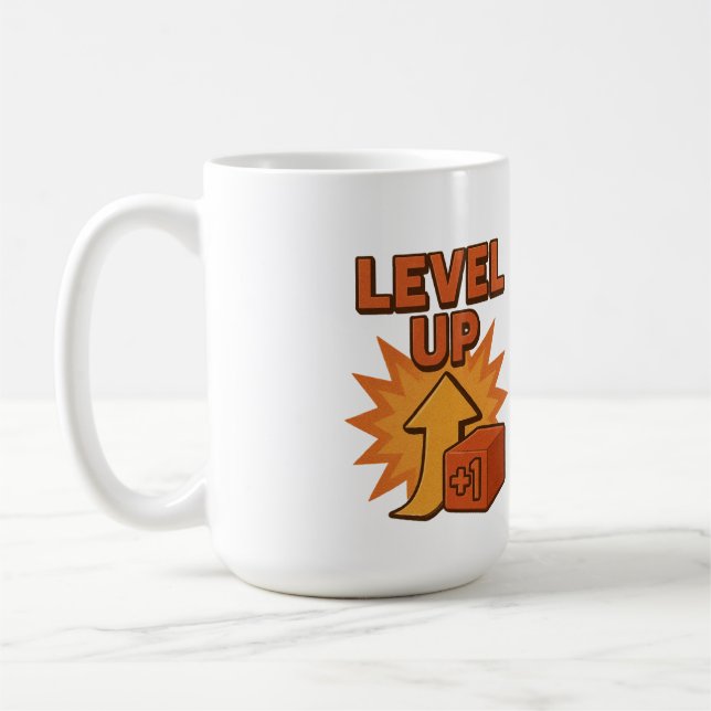 Gamer Level  Up Men T-shirt women Jean Jacket Coffee Mug (Left)