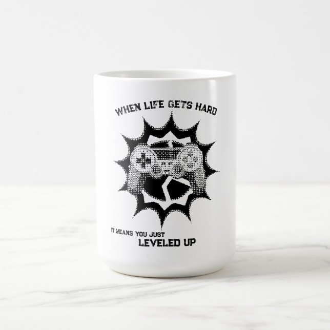 Gamer Levelled Up Quote Coffee Mug (Center)