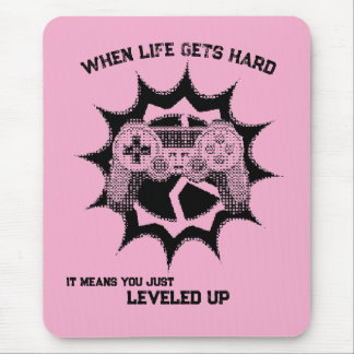 Gamer Levelled Up Quote Mouse Pad
