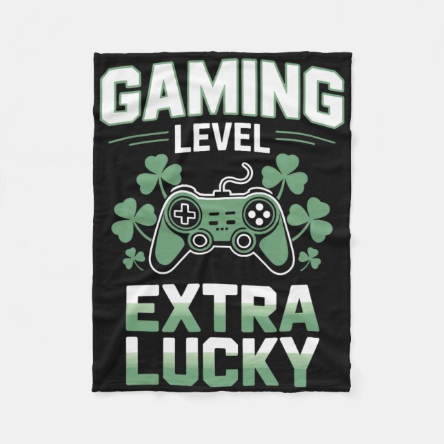 Gamer Life Gaming Level Extra Lucky For Console Fa Fleece Blanket (Front)