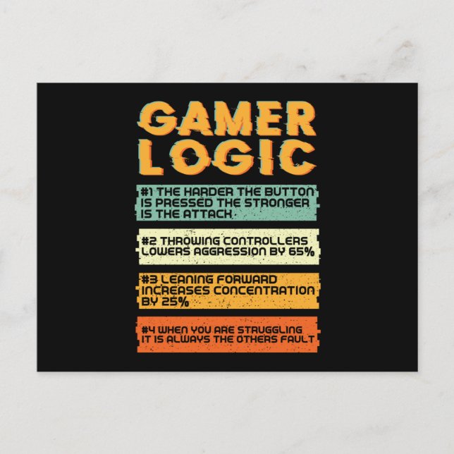 Gamer Logic Gaming Postcard (Front)