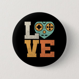 Gamer Love Outfit Vintage Video Game Costume Retro 6 Cm Round Badge
