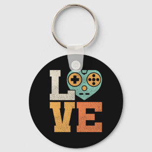 Gamer Love Outfit Vintage Video Game Costume Retro Key Ring
