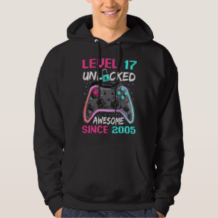 Gamer Man Birthday 17 Years Old Awesome Since 200 Hoodie