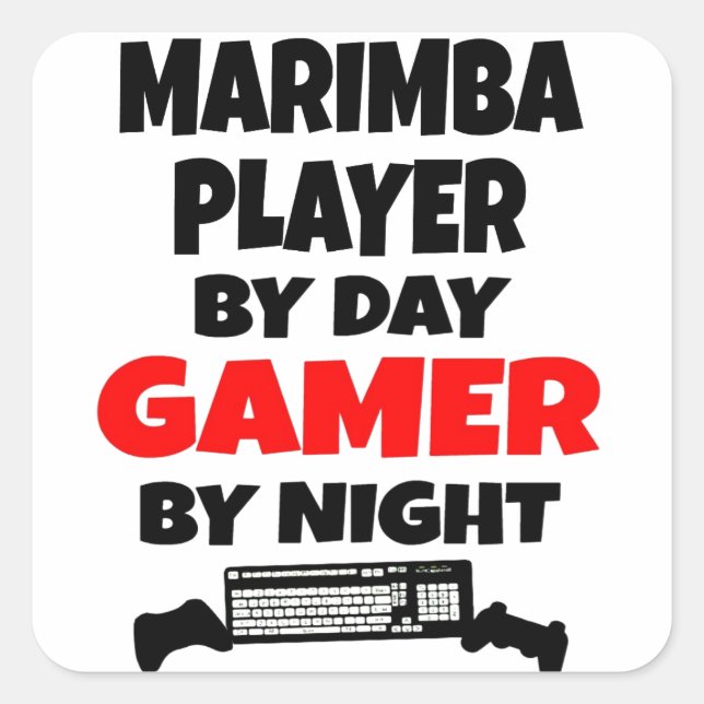 Gamer Marimba Player Square Sticker (Front)