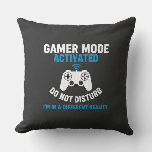 Gamer Mode Activated Funny Gaming Quote Design Cushion