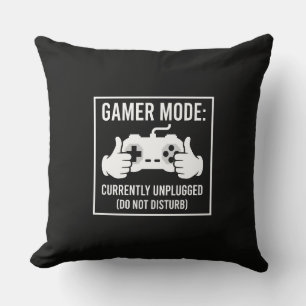 Gamer Mode Currently Unplugged Funny Video Game Qu Cushion