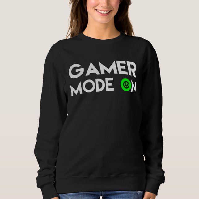 Gamer Mode on Clothes heartbeat play video Games c Sweatshirt (Front)
