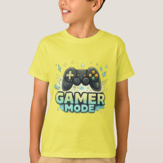 Gamer Mode ON - Kids Video Game Controller Graphic T-Shirt