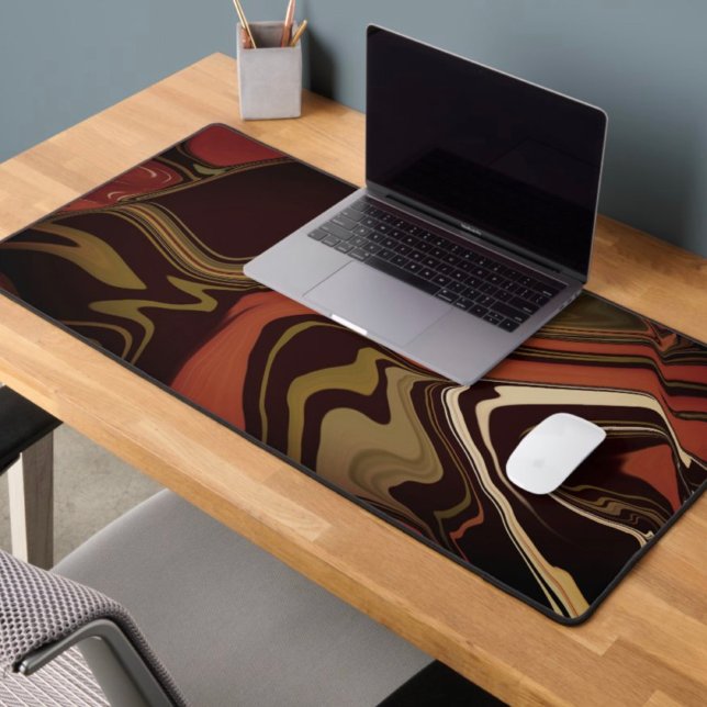 Gamer Modern Abstract Retro Wave Black Desk Mat (Creator Uploaded)