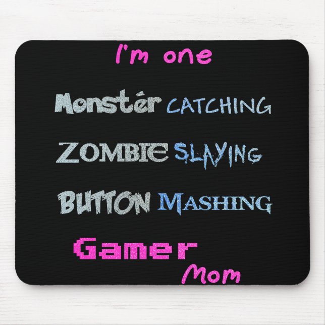 Gamer Mum (glittery text edition) Mouse Pad (Front)