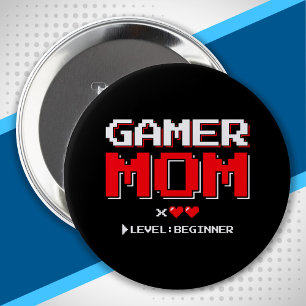 Gamer Mum New Mother of Twins Babies Announcement 10 Cm Round Badge