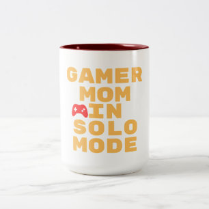 Gamer Mum Solo Mode Gaming Design Two-Tone Coffee Mug