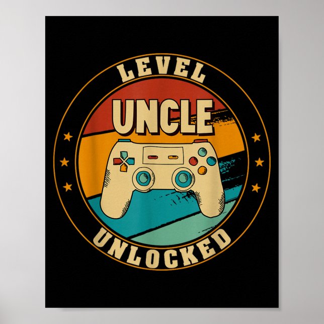 Gamer New Uncle Dad Mom Baby Announcement Pregnanc Poster (Front)
