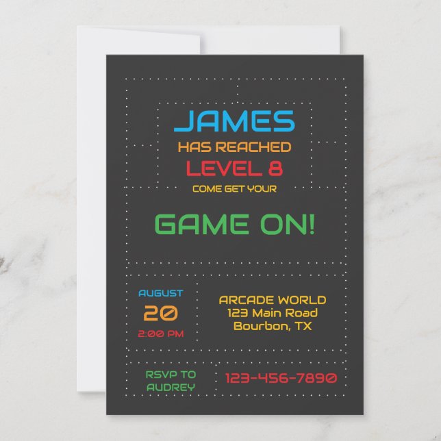 Gamer Next Level Birthday Invitation (Front)