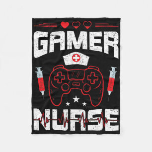 Gamer Nurse Video Gamer Gaming 1 Fleece Blanket