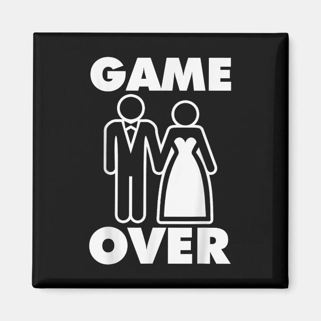 Gamer Over Bride Groom Funny Wedding  Magnet (Front)
