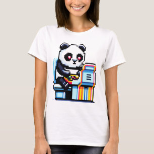 Gamer Panda - Cute Pixel Art Arcade Design T-Shirt